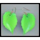 Neon Green Leaf Earrings